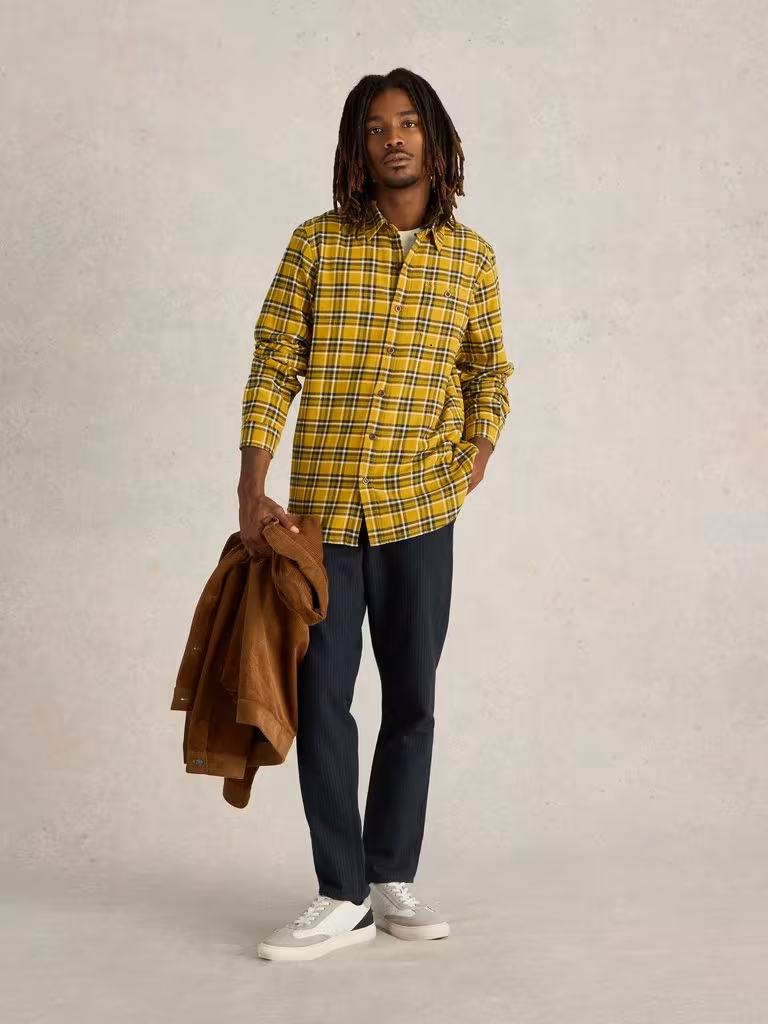 White Stuff Wallace Brushed Check Shirt Yellow