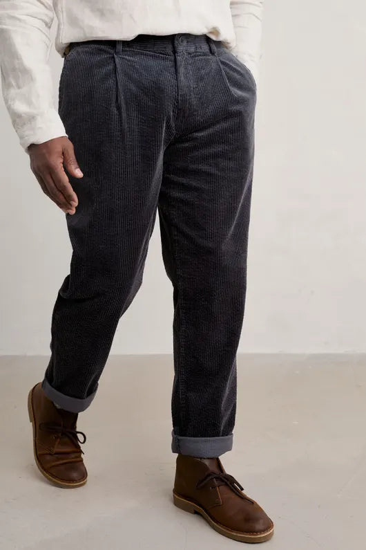 Seasalt Men's Yeoman Relaxed Tapered Cord Trousers Inkwell Mens Trousers Seasalt Trousers
