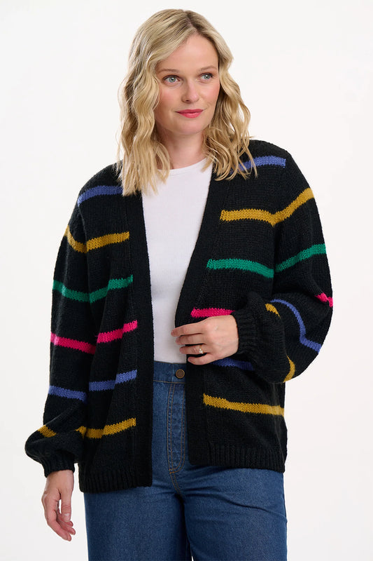 Sugarhill Brighton Yvette Cardigan Black Bright Lines Sugarhill clothing womens cardigan 