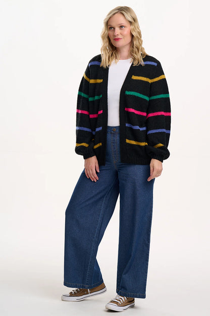 Sugarhill Brighton Yvette Cardigan Black Bright Lines