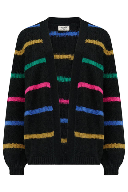 Sugarhill Brighton Yvette Cardigan Black Bright Lines
