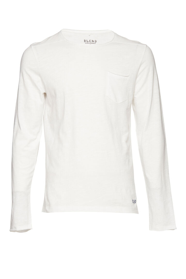 Blend Men's T-Shirt Long Sleeved Nicolai White