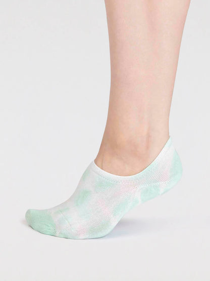 Thought Anca Bamboo Tie Dye Womens No-Show Socks Green. Funky socks. Designer socks. Bamboo Socks
