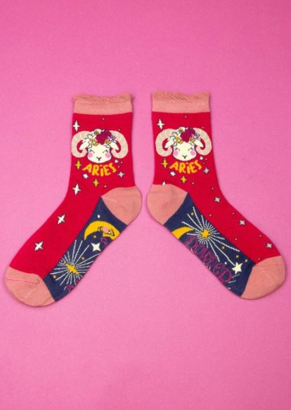 Powder Socks Powder Clothing Powder Zodiac Socks Powder Aries Zodiac Ankle Socks