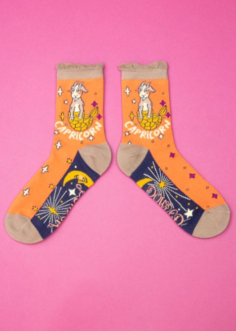 Powder Capricorn Zodiac Ankle Socks