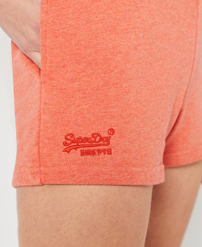 Superdry Organic Cotton Vintage Logo Jersey Shorts La Coral Marl - Size: 8