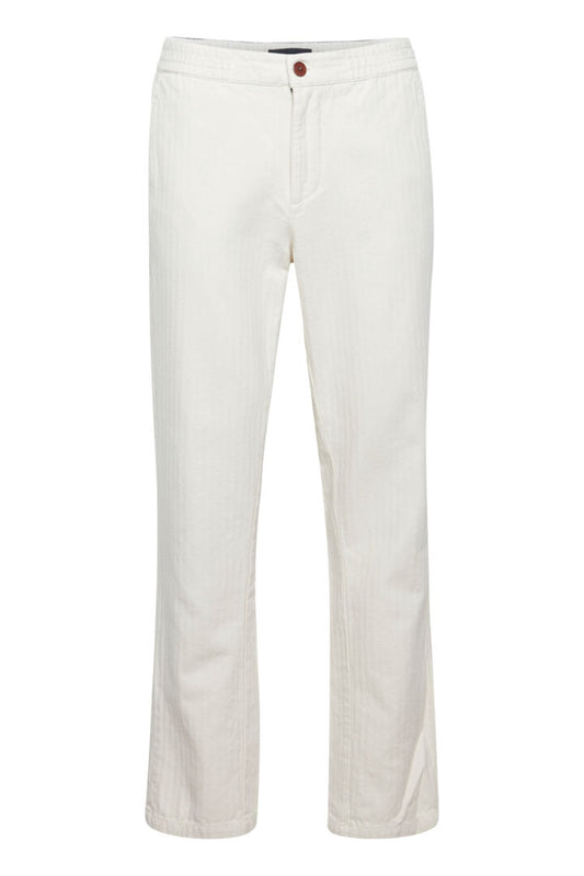 Men's Trousers Men's Cotton Trousers Blend Woven Pants Cloud Cream Casual Wear Trousers by Blend