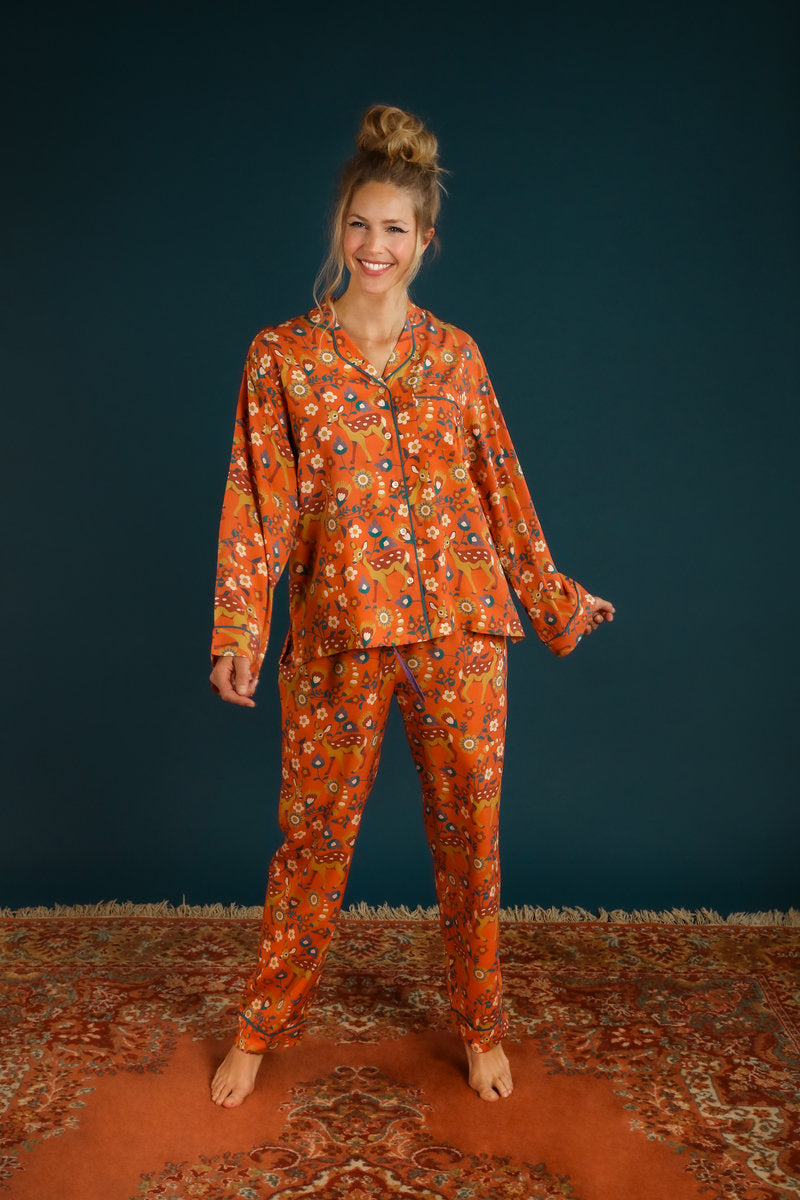 Powder Fawn in a Meadow Luxury Winter Pyjamas. Powder pyjamas sale. Powder Pyjamas UK. Powder clothing. Womens Pyjamas