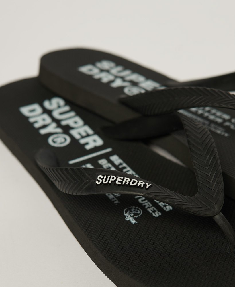 Superdry black best sale flip flops