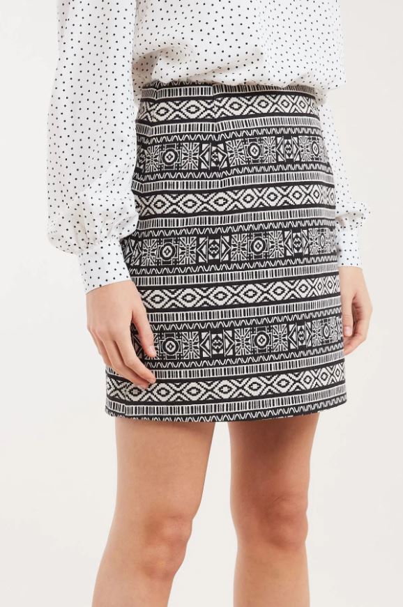 Louche Aubin Folk Stripe Jacquard Mini Skirt - Size: 8