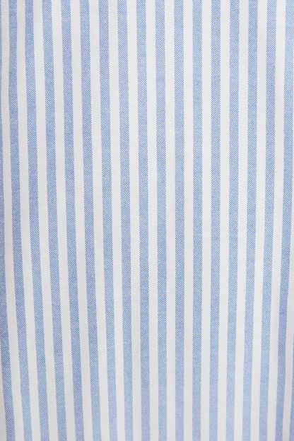 Louche Hela Sail Stripe Button Through A-Line Mini Skirt Blue