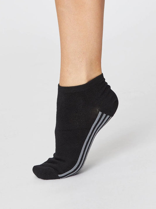 Thought Solid Jane Bamboo Trainer Socks Black. Funky socks. Designer socks. Bamboo Socks. Trainer Socks