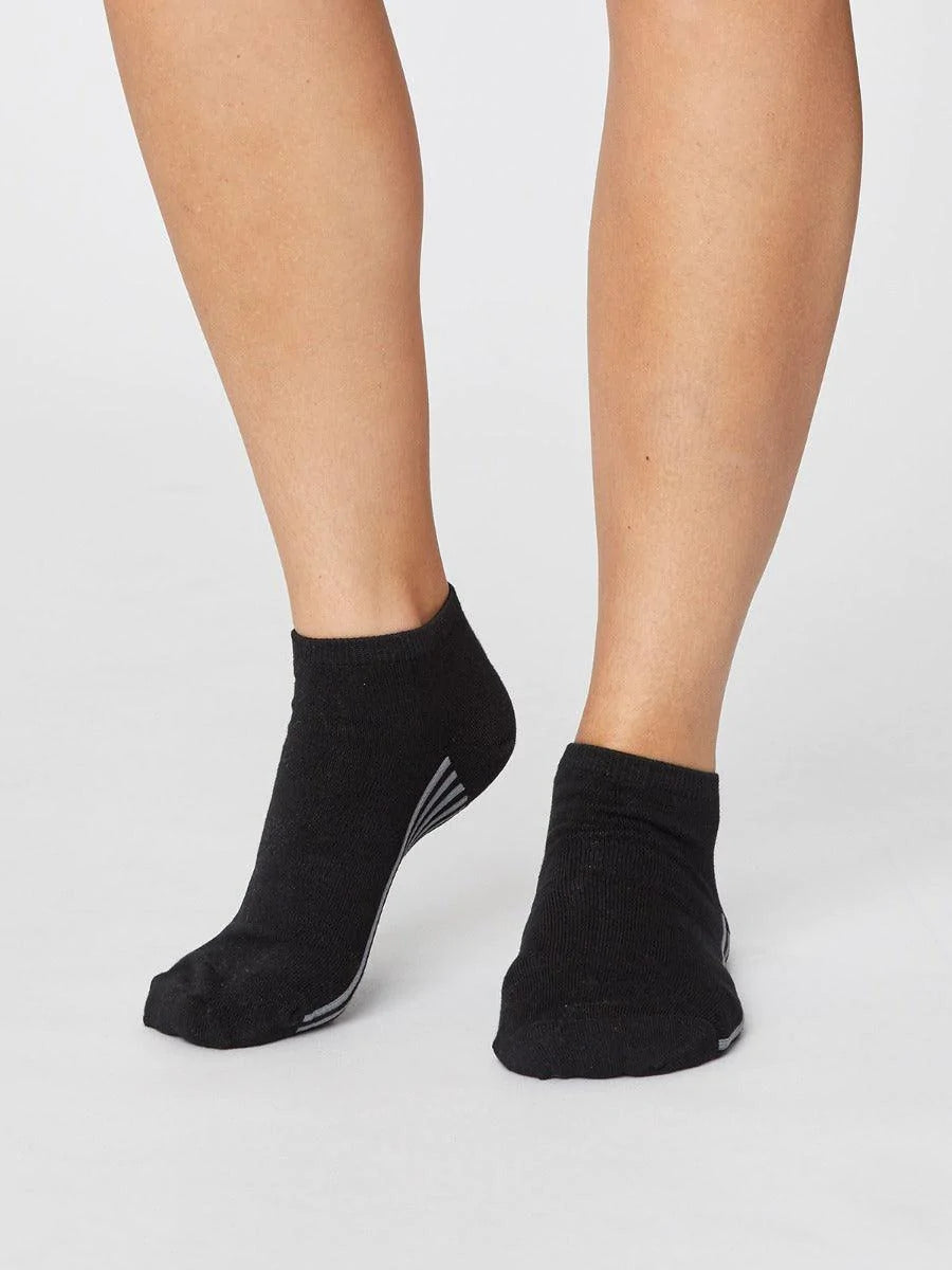 Thought Solid Jane Bamboo Trainer Socks Black
