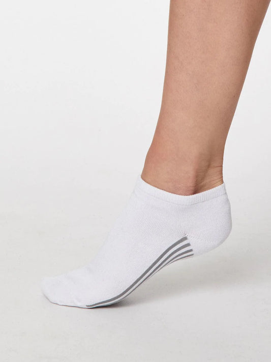 Thought Solid Jane Bamboo Trainer Socks White. Funky socks. Designer socks. Bamboo Socks. Trainer Socks