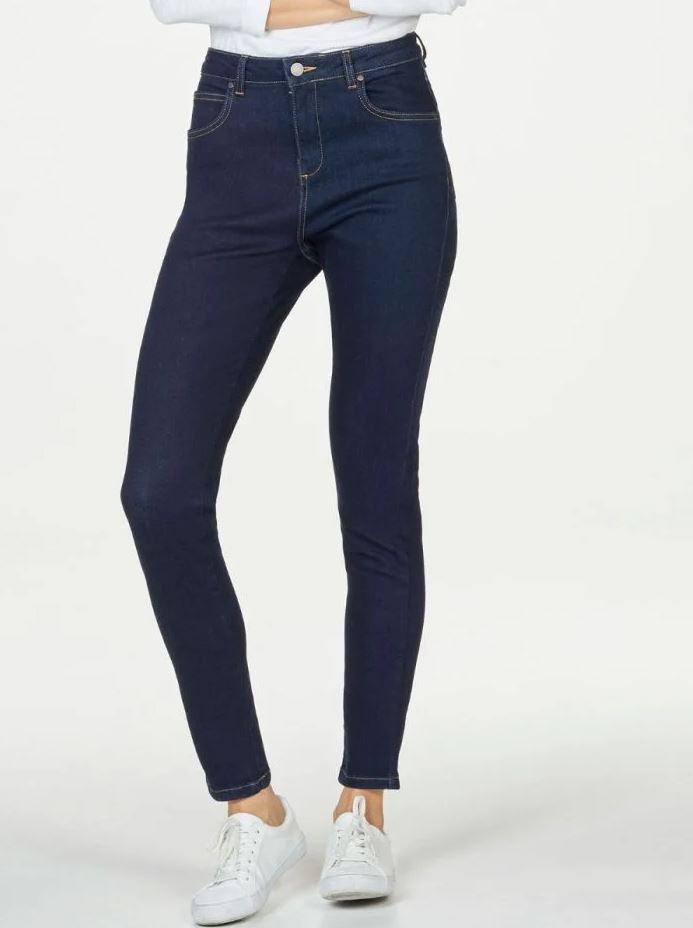 Womens Jeans Thought Jeans Thought Essential GOTS Organic Cotton Skinny Jean Dark Blue Wash These Thought Skinny Fit Jeans