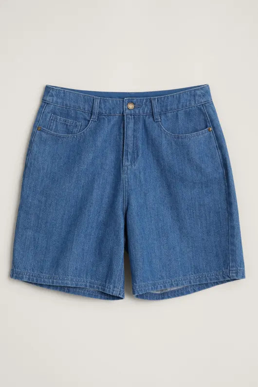 Seasalt Little Sole Shorts Mid Indigo Wash - Size: 10