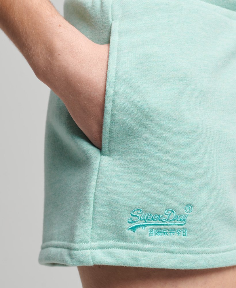 Superdry Organic Cotton Vintage Logo Jersey Shorts Minted Marl - Size: 14