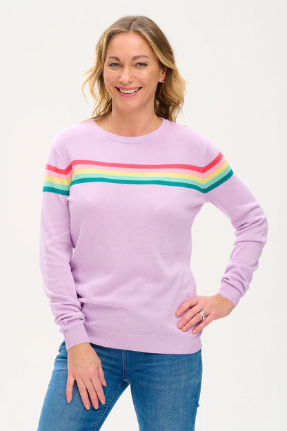 Sugarhill Brighton Rita Jumper Rainbow Split Lilac - Size: 12