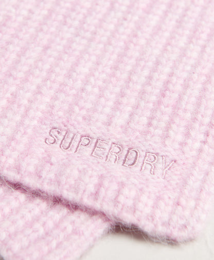 Superdry Essential Ribbed Scarf Lilac Marl