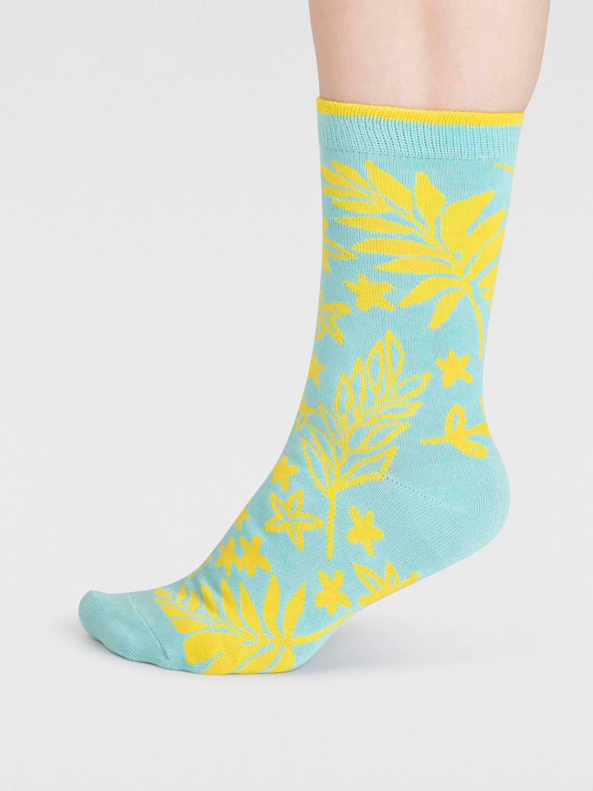 Thought Tamara Women's Bamboo Floral Socks Deep Mint. Funky socks. Designer socks. Bamboo Socks. Super soft and naturally breathable