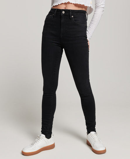 Superdry Vintage High Rise Skinny Denim Jeans Black Rinse