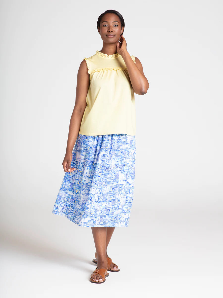 White cotton midi hot sale skirt